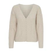 Gebreide Almond Milk Sweater Ichi , White , Dames