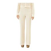 Elegante Viscose Broek Creme Souvenir , Beige , Dames