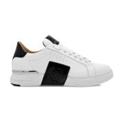 Witte Platte Schoenen Phantom Kicks Philipp Plein , White , Heren