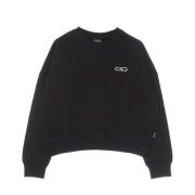 Zwarte Cropped Crewneck Sweatshirt met Logo Propaganda , Black , Dames