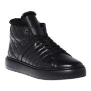 Trainers in black speckled leather and quilted leather Baldinini , Bla...