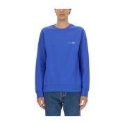 Logo Sweatshirt Regular Fit 100% Katoen A.p.c. , Blue , Heren