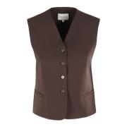 Stijlvolle Mouwloze Vest Loulou Studio , Brown , Dames