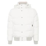 Witte Bomberjack met Capuchon Moorer , White , Heren