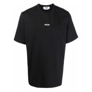 Zwart Mini Logo T-shirts en Polos Msgm , Black , Heren