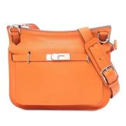 Pre-owned Leather crossbody-bags Hermès Vintage , Orange , Dames