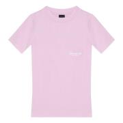 Geribbelde T-shirt van katoen met ronde hals Balenciaga , Pink , Dames