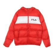 Puff Heren Donsjack in Rood/Wit Fila , Red , Heren