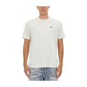 T-shirt met logoprint Diesel , White , Heren