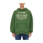 Logo Oversized Katoenen Sweatshirt Gemaakt in Italië Dsquared2 , Green...