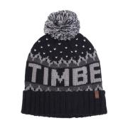 Zwarte Gebreide Pom Pom Beanie Muts Timberland , Black , Heren