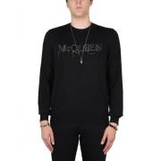 Trui met geborduurd logo Alexander McQueen , Black , Heren