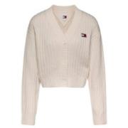 Crème Cardigan met Logopatch Tommy Jeans , Beige , Dames