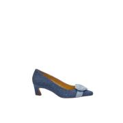 Hart Gesp Denim Pumps Fabienne Chapot , Blue , Dames