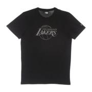 NBA Reflecterende Lakers Tee Zwart New Era , Black , Heren