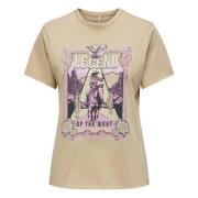 Geluks T-shirt Only , Beige , Dames