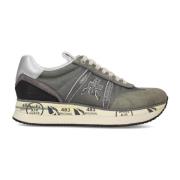 Grijze Sneakers met Leer en Stof Premiata , Gray , Dames