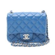 Pre-owned Leather shoulder-bags Chanel Vintage , Blue , Dames