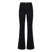 Zwarte High-Rise Flare Jeans Frame , Black , Dames