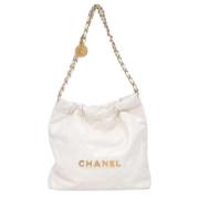 Pre-owned Leather chanel-bags Chanel Vintage , White , Dames