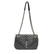 Pre-owned Leather shoulder-bags Yves Saint Laurent Vintage , Black , D...