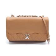 Pre-owned Leather shoulder-bags Chanel Vintage , Brown , Dames