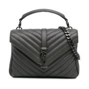 Pre-owned Leather handbags Yves Saint Laurent Vintage , Gray , Dames