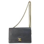 Pre-owned Leather wallets Chanel Vintage , Black , Dames