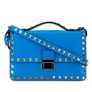 Pre-owned Leather shoulder-bags Valentino Vintage , Blue , Dames