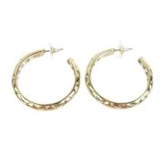 Pre-owned Metal earrings Chanel Vintage , Yellow , Dames