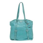 Pre-owned Leather totes Prada Vintage , Blue , Dames