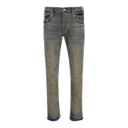 Slim Fit Grijze Jeans Met Distressed Effect Purple Brand , Gray , Here...