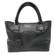 Pre-owned Leather handbags Loewe Pre-owned , Black , Dames