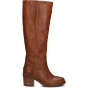 Cognac Leren Hoge Laarzen Puk Tuba Shabbies , Brown , Dames