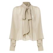 Zijden Georgette Lavallière Blouse Chloé , Beige , Dames