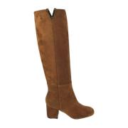 Bruine leren laarzen met metalen detail Via Roma 15 , Brown , Dames