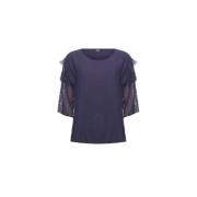 Indigo Kantmouw Top Twinset , Blue , Dames