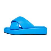 Leren Plateau Muiltje - Blauw Cesare Gaspari , Blue , Dames