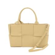 Pre-owned Leather handbags Bottega Veneta Vintage , Beige , Dames