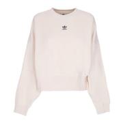 Witte Cropped Crewneck Sweatshirt Essentials Adidas , Beige , Dames