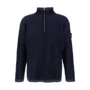 Dikke Engelse Gebreide Truien Stone Island , Blue , Heren