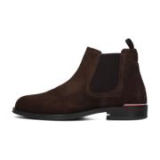 Bruine Suède Chelsea Boots voor Heren Tommy Hilfiger , Brown , Heren