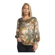 Bosgroene Pofmouw Blouse 2-Biz , Multicolor , Dames