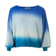 Blauwe Dip Dye Ballon Sweater Crush , Blue , Dames