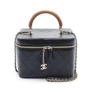 Pre-owned Leather handbags Chanel Vintage , Black , Dames