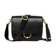 Zwarte Leren Crossbody Tas Meg Gianni Chiarini , Black , Dames