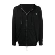 Zwarte Zip Hoodie met Koord Boris Bidjan Saberi , Black , Heren