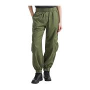 Groene Cupro en Katoenen Broek Deha , Green , Dames