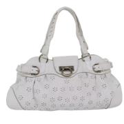 Pre-owned Leather handbags Salvatore Ferragamo Pre-owned , White , Dam...