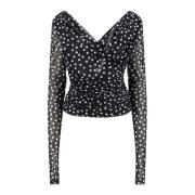 Zwarte Geribbelde Top met Ritssluiting Dolce & Gabbana , Black , Dames